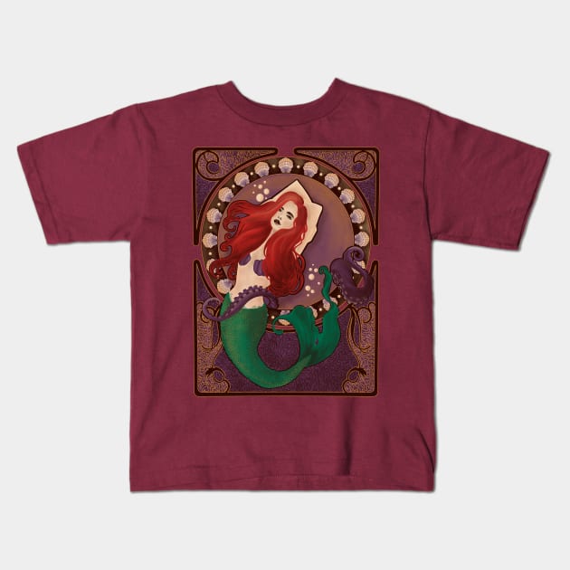 Mermaid Art Kids T-Shirt by Edwoody